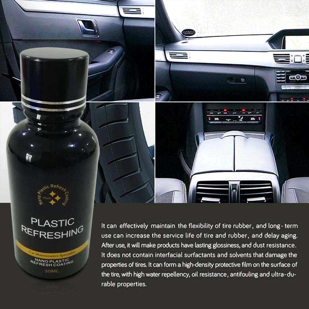 30ML Set Car Plastic Parts Retreading Agent Instrument Panel Agent Automotive Interior Plastic Part Retreading Cleaning Agent