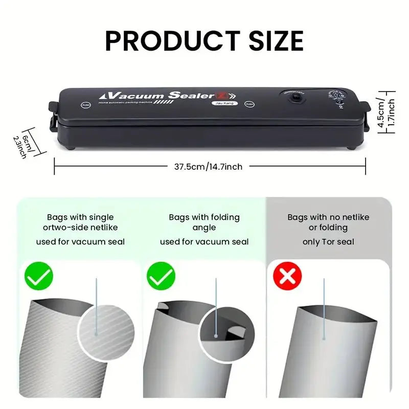 Food Vacuum Sealer Machine Automatic Vacuum Air Sealing System comes with 10 bags free LED light sealer