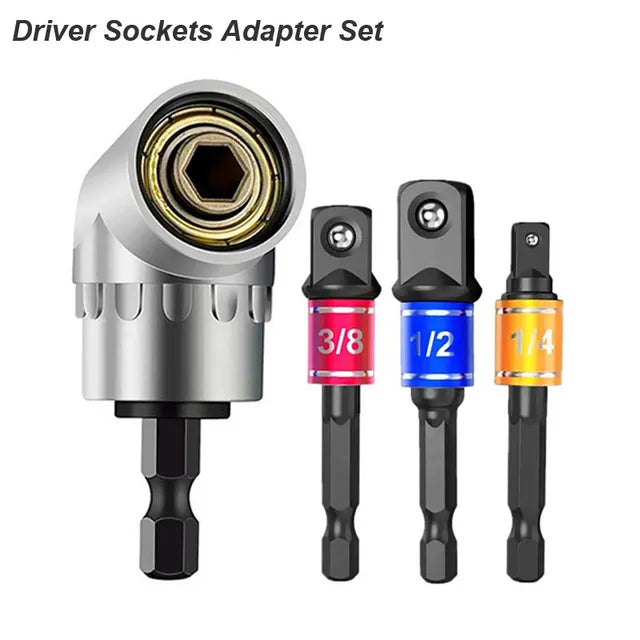 Impact Grade 105 Degree Angle Socket Adapter Power Hand Tool Part Driver Extension Set Screwdriver Holder Drill Nut Attachment