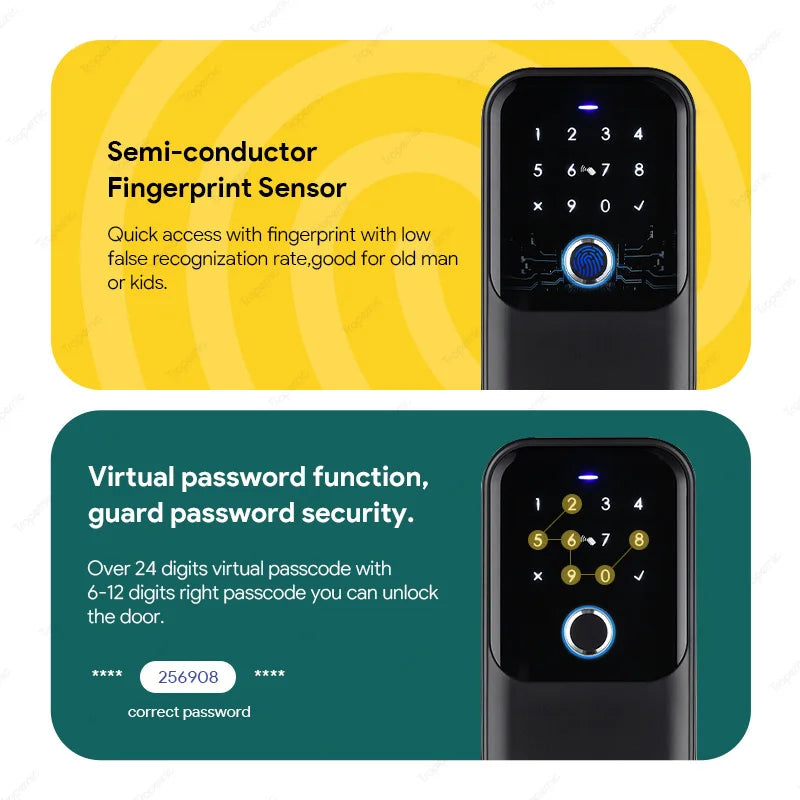 Waterproof Secure Tuya TTlock Fingerprint Code Bluetooth Wifi Smart Key Box App Remote Wall Mount Combination Airbnb Door Lock Box