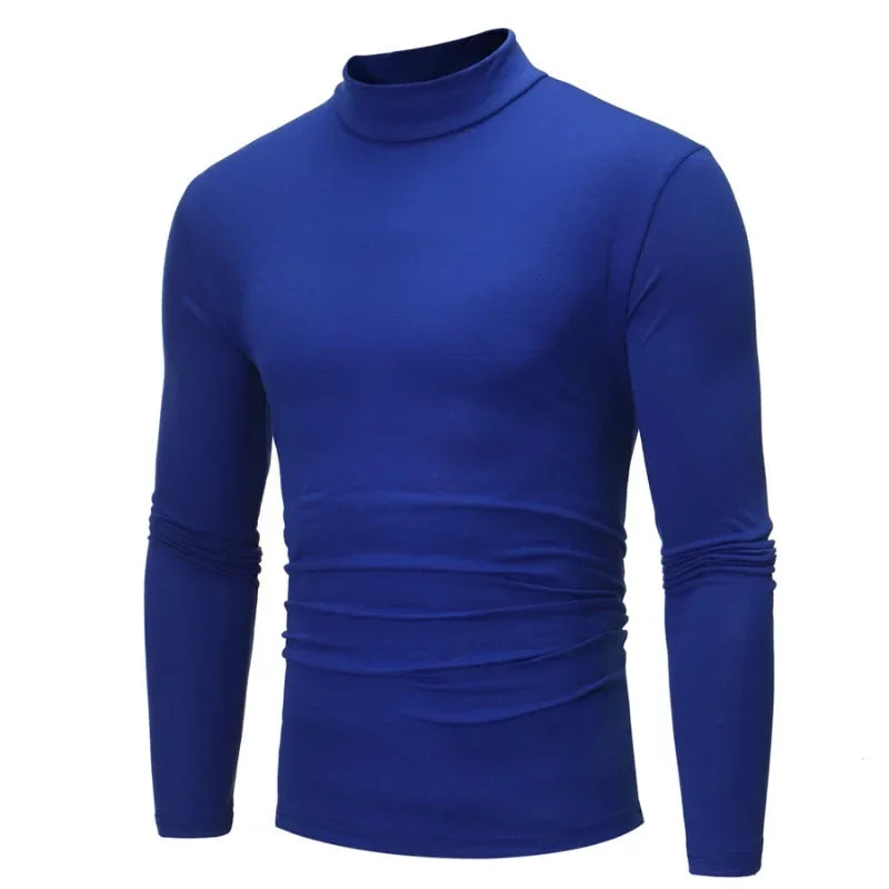 Men's Thermal Underwear Top Autumn Thermal Shirt Clothing Men's Tights High Neck Thin Slim Fit Long Sleeve T-Shirt Base Tee XXXL