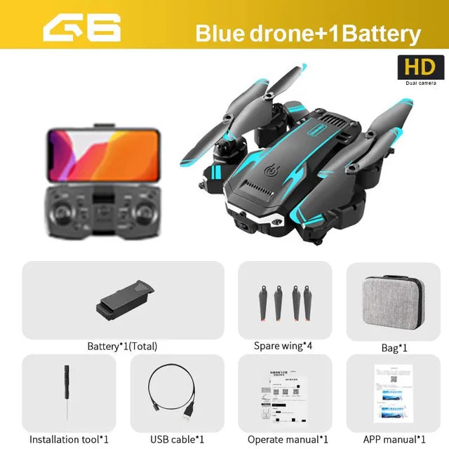 KBDFA New G6 Professional Foldable Quadcopter Drone Aerial S6 HD Camera GPS RC Helicopter FPV WIFI Obstacle Avoidance Toy Gifts