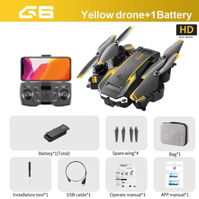 KBDFA New G6 Professional Foldable Quadcopter Drone Aerial S6 HD Camera GPS RC Helicopter FPV WIFI Obstacle Avoidance Toy Gifts