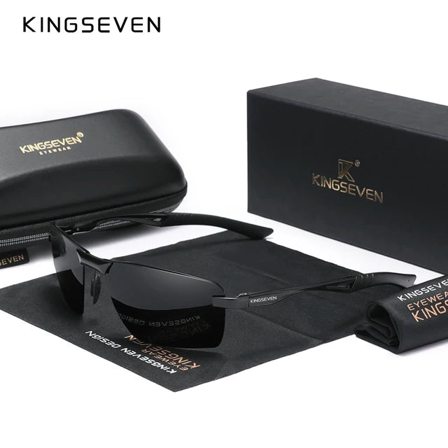 KINGSEVEN 2023 Neue Polarisierte Sonnenbrille Männer Aluminium Rahmen Sonnenbrille UV400 Männlichen Sonnenbrille Fahren Gläser