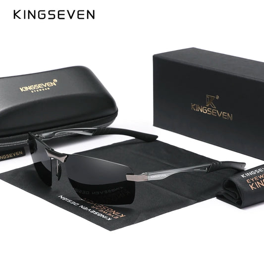 KINGSEVEN 2023 Neue Polarisierte Sonnenbrille Männer Aluminium Rahmen Sonnenbrille UV400 Männlichen Sonnenbrille Fahren Gläser