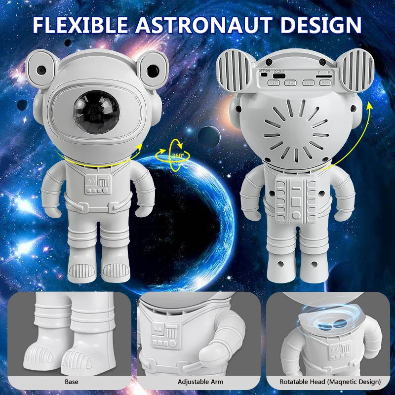 Kids Star Projector DIY Night Light with Remote Control 360 Adjustable Design Astronaut Nebula Galaxy Lighting for Children