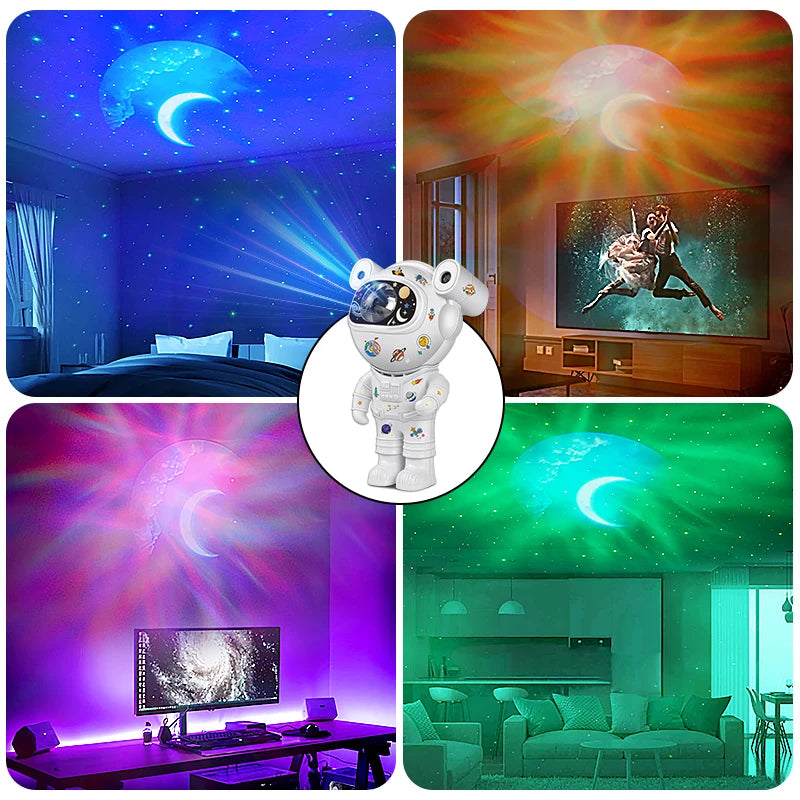 Kids Star Projector DIY Night Light with Remote Control 360 Adjustable Design Astronaut Nebula Galaxy Lighting for Children