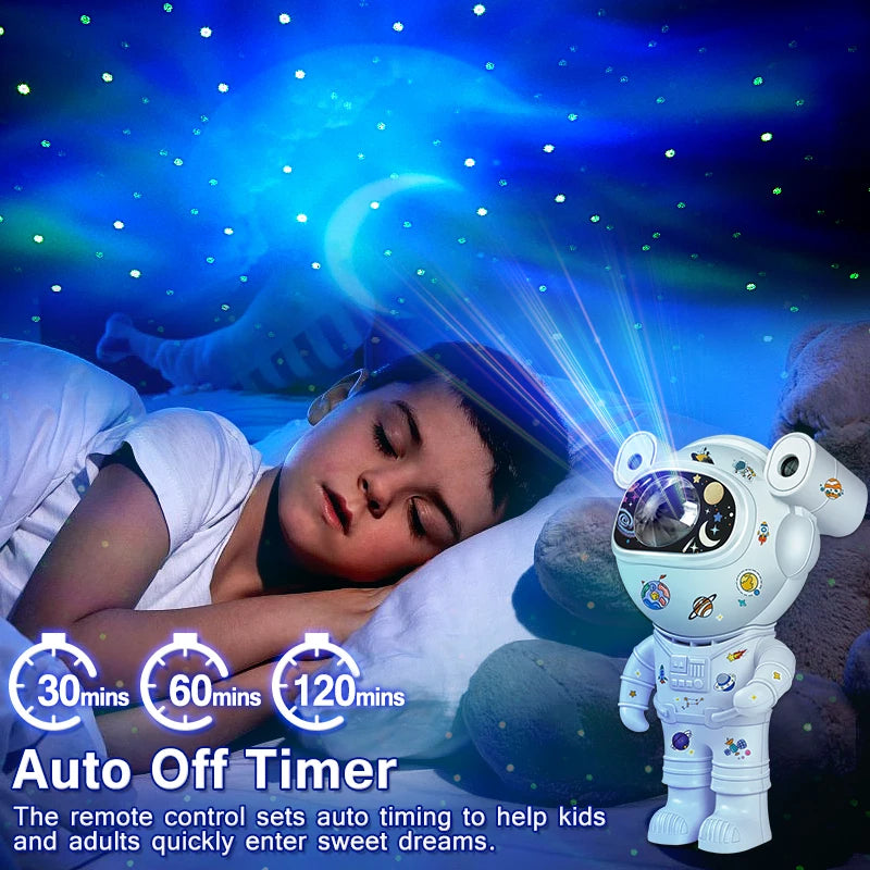 Kids Star Projector DIY Night Light with Remote Control 360 Adjustable Design Astronaut Nebula Galaxy Lighting for Children