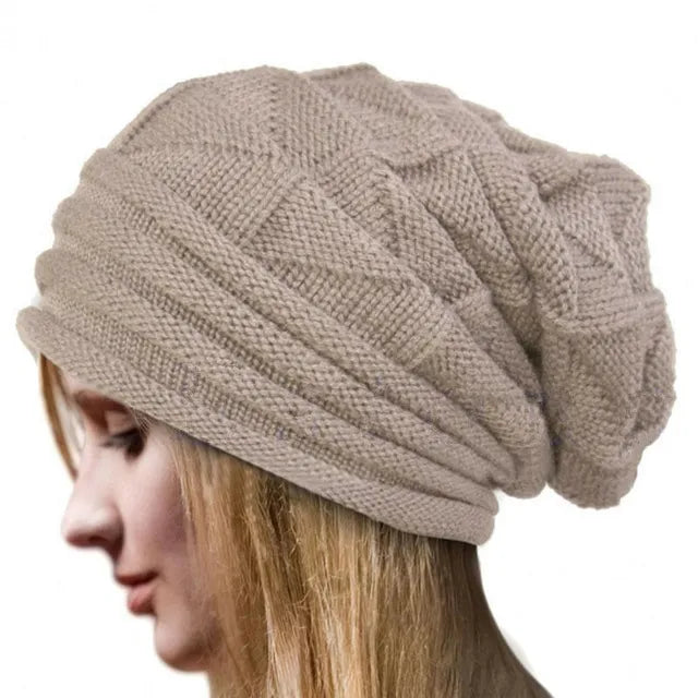 Knitted Baggy Beanie Oversized Winter Hat Ski Slouchy Cap Skullies Beanies Women Men Winter Wool Warm Cap Beanies Unisex