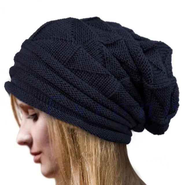 Knitted Baggy Beanie Oversized Winter Hat Ski Slouchy Cap Skullies Beanies Women Men Winter Wool Warm Cap Beanies Unisex