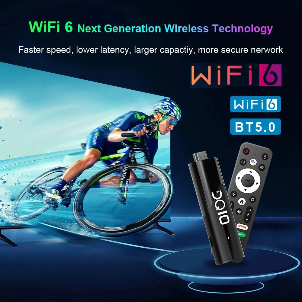 LEMFO DQ10 ATV Mini TV Stick Android13 Support 8K Video 4K Wifi6 Allwinner H618 Quad Core Cortex A53 Voice Remote Smart TV Box