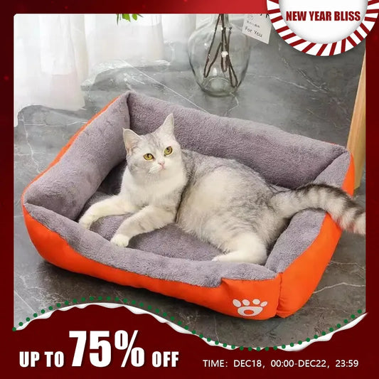 Large Pet Cat and Dog Bed Warm Comfortable Dog House Soft PP Cotton Nest Dog Basket Mat Autumn and Winter Waterproof Cat Bed