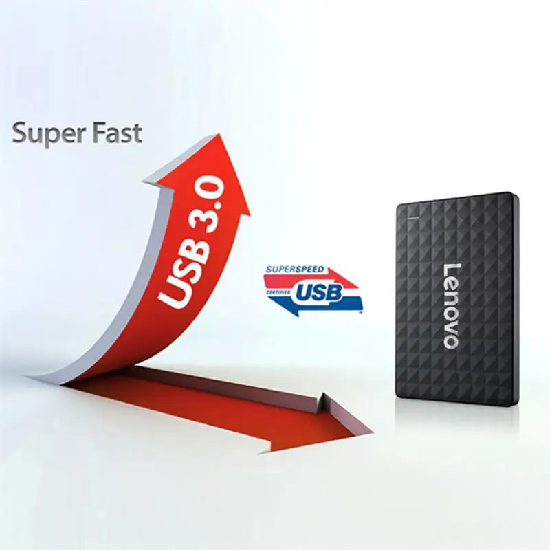 Lenovo Portable SSD 16TB Mobile Solid State Drive 2TB High Speed ​​External Storage Decives USB 3.0 Type-C Interface for Laptop