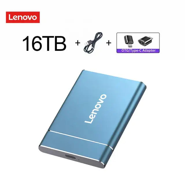 Tragbare externe SSD-Festplatte von Lenovo, 16 TB, externes Solid-State-Laufwerk, USB 3.1-kompatibler Festplattenspeicher für PC, Mac, Desktop