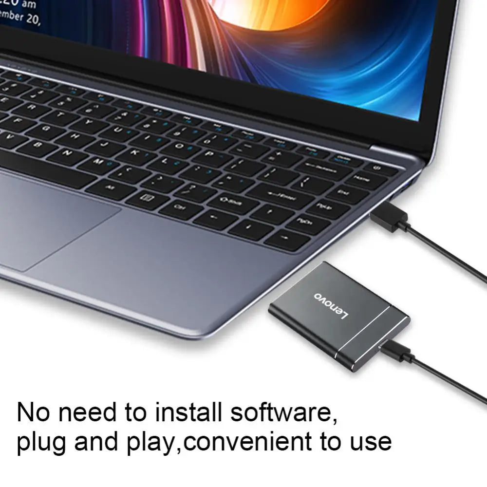 Tragbare externe SSD-Festplatte von Lenovo, 16 TB, externes Solid-State-Laufwerk, USB 3.1-kompatibler Festplattenspeicher für PC, Mac, Desktop