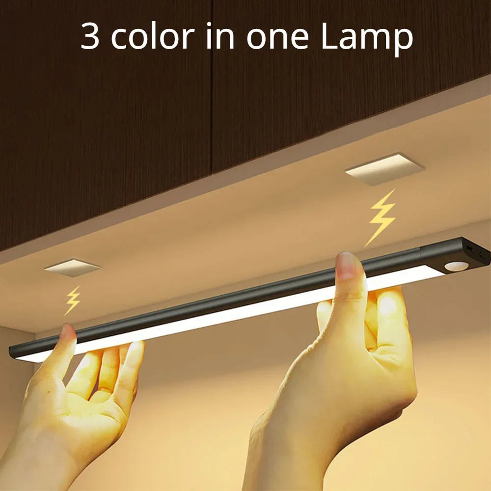 LED Motion Sensor Light Wireless USB Night Light Under Cabinet Light for Kitchen Cabinet Bedroom Closet Sensor Interior Lighting