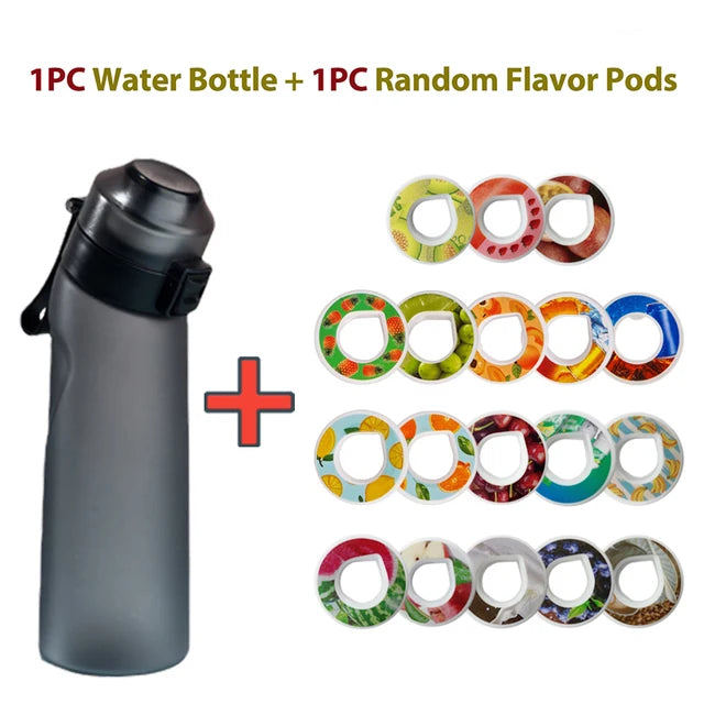 Lusqi 650ml Wasser flasche mit 1pc zufälligen Geschmacks kapseln Sport Stroh becher Tritan für Outdoor-Sport Fitness bpa kostenlos