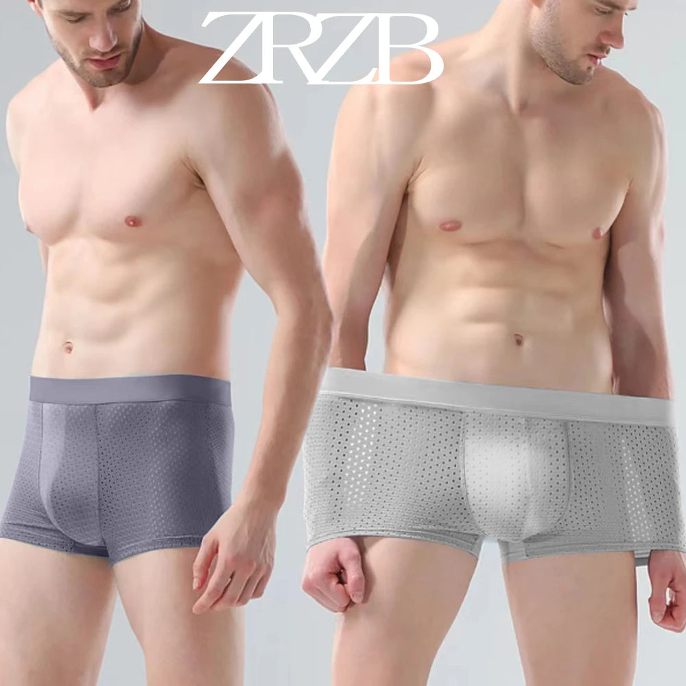 Mutandine da uomo intimo da uomo Boxer uomo Boxer uomo Ropa Interior Hombre Calzoncillos traspirante Hombre Bamboo Hole Large Size