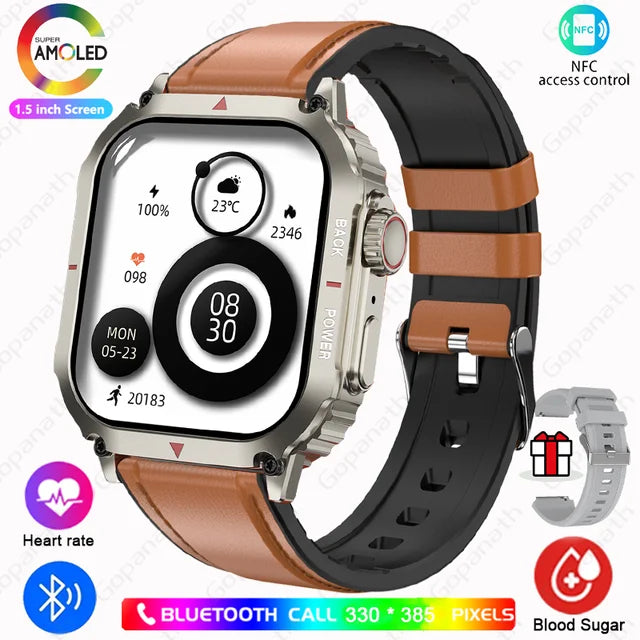 Neue Männer Smartwatch GPS Bewegung Track NFC Bluetooth Anruf Ai Sprachassistent Allround-Gesundheitsüberwachung Sport Smartwatch