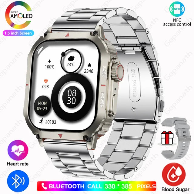 Neue Männer Smartwatch GPS Bewegung Track NFC Bluetooth Anruf Ai Sprach assistent Allround-Gesundheits überwachung Sport Smartwatch