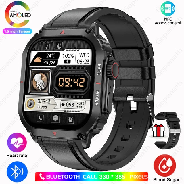 Neue Männer Smartwatch GPS Bewegung Track NFC Bluetooth Anruf Ai Sprachassistent Allround-Gesundheitsüberwachung Sport Smartwatch