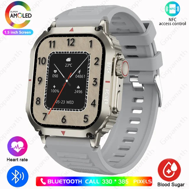 Neue Männer Smartwatch GPS Bewegung Track NFC Bluetooth Anruf Ai Sprach assistent Allround-Gesundheits überwachung Sport Smartwatch