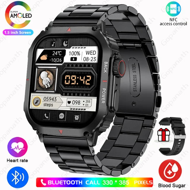 Neue Männer Smartwatch GPS Bewegung Track NFC Bluetooth Anruf Ai Sprachassistent Allround-Gesundheitsüberwachung Sport Smartwatch