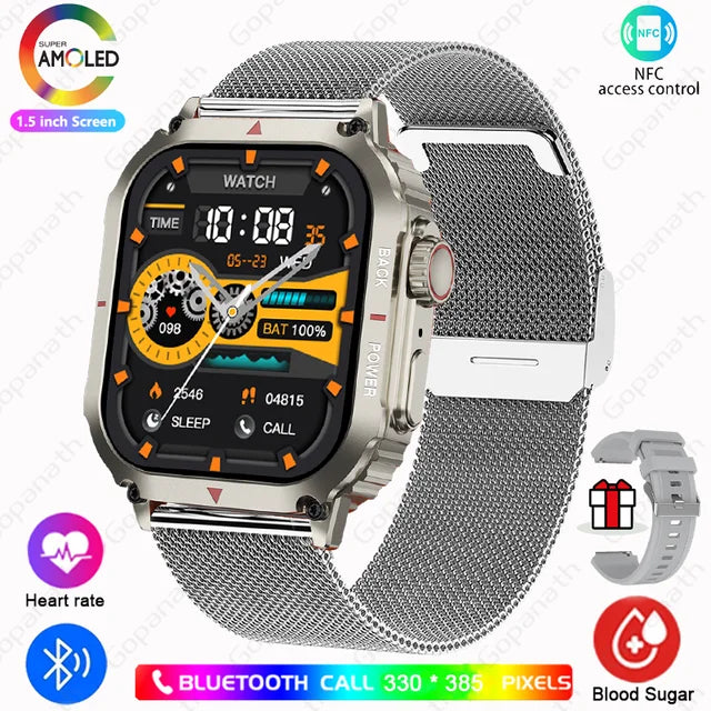 Neue Männer Smartwatch GPS Bewegung Track NFC Bluetooth Anruf Ai Sprach assistent Allround-Gesundheits überwachung Sport Smartwatch