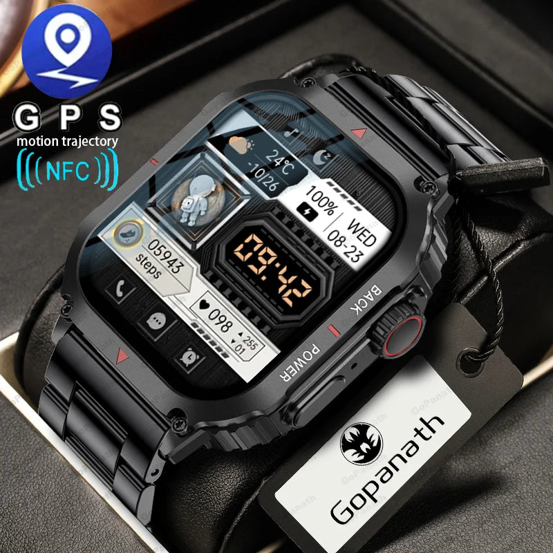 Neue Männer Smartwatch GPS Bewegung Track NFC Bluetooth Anruf Ai Sprach assistent Allround-Gesundheits überwachung Sport Smartwatch