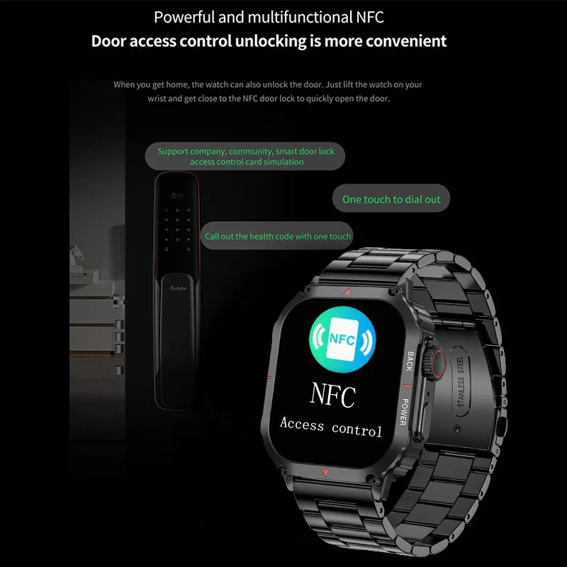 Neue Männer Smartwatch GPS Bewegung Track NFC Bluetooth Anruf Ai Sprachassistent Allround-Gesundheitsüberwachung Sport Smartwatch