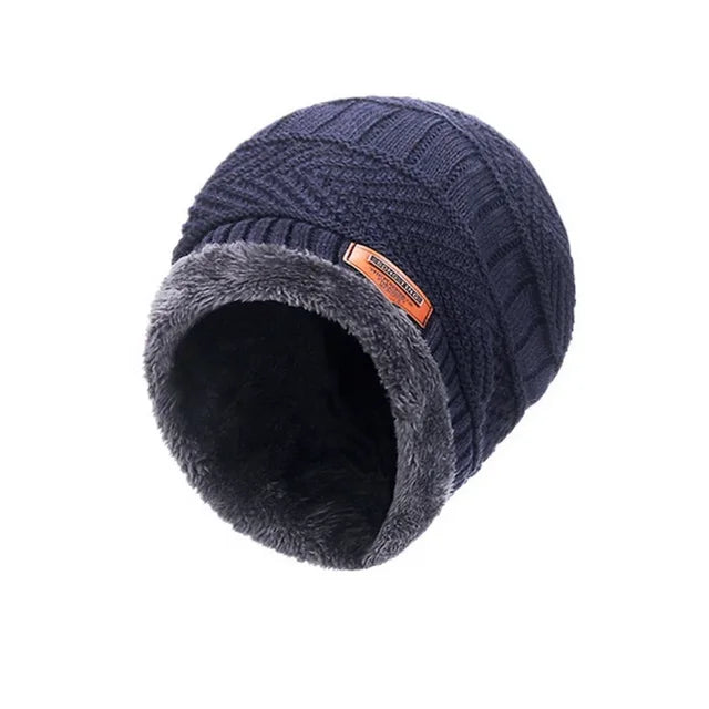 New Coral Fleece Scarf Winter Hat Knitted Soft Men's Beanie Warm Balaclava Cap Male Outdoor Brand Winter Ski Mask Hat Streetwear