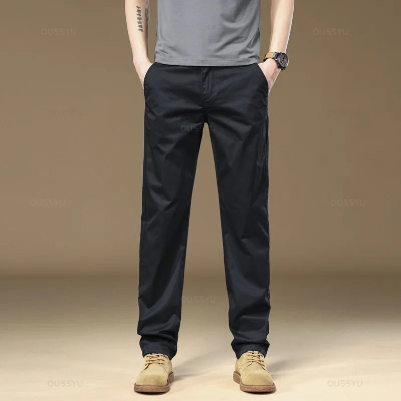 New Winter Warm Fleece Suit Pants Men 97% Cotton Solid Color Business Work Casual Flocking Cargo Casual Pants Men Big Size 40