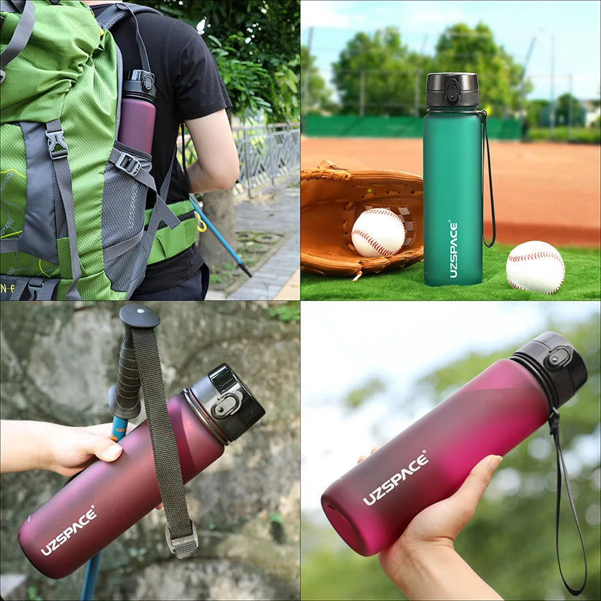 Nuova bottiglia d'acqua sportiva da 500/800/1000ml BPA bottiglia Shaker portatile a prova di perdite in plastica bicchieri Tour Gym articoli di spedizione gratuiti