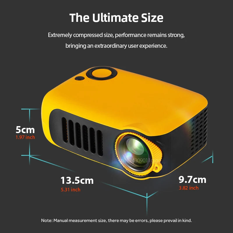 New A2000 MINI Projector Home Cinema Theater Portable 3D LED Video Projector Laser Projector for 4K 1080P via Port HD Smart TV BOX