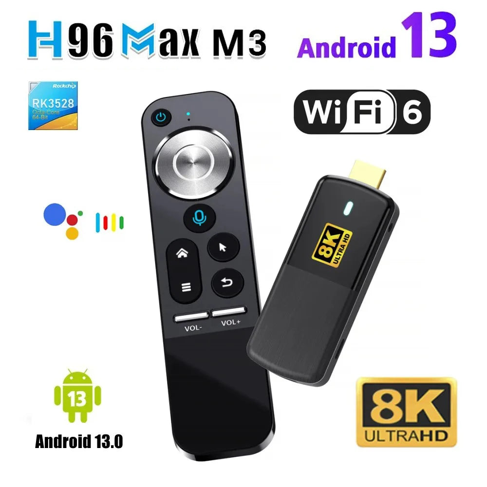 Neuer Smart TV Stick H96 Max M3 MINI TV Dongle für IOS Android 13 RK3528 8K WIFI6 2,4G Decoder Google Voice Intelligente TV Gerät 