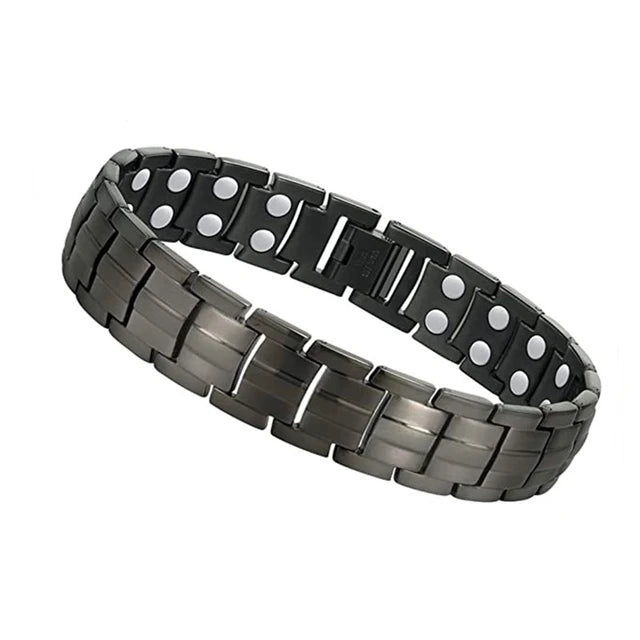 Neues Edelstahl-Armband mit schwarzer Germanium-Magnetkette für Damen und Herren, Gesundheitswesen, Energie, Schmuck, Schnarcharmband