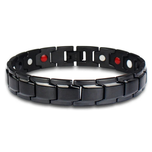 Nuovo bracciale a catena magnetica al germanio nero in acciaio inossidabile per donna, uomo, assistenza sanitaria, gioielli energetici, bracciale russare