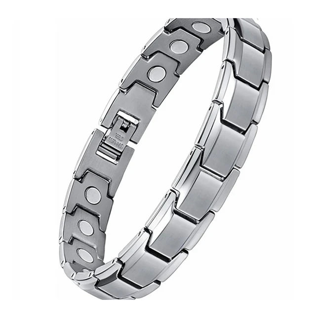 Nuovo bracciale a catena magnetica al germanio nero in acciaio inossidabile per donna, uomo, assistenza sanitaria, gioielli energetici, bracciale russare