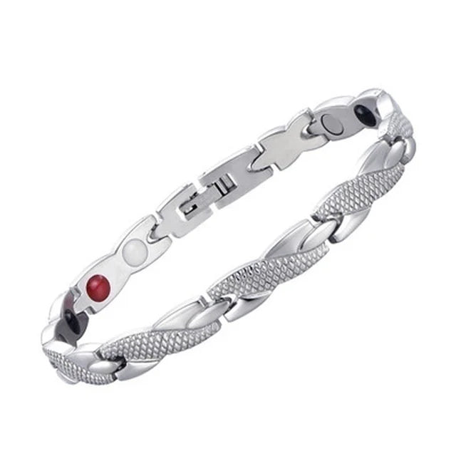 Neues Edelstahl-Armband mit schwarzer Germanium-Magnetkette für Damen und Herren, Gesundheitswesen, Energie, Schmuck, Schnarcharmband