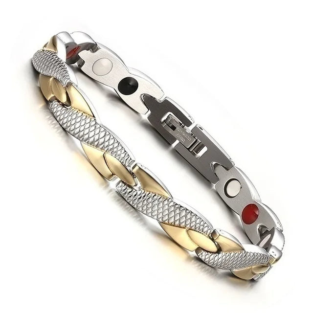 Neues Edelstahl-Armband mit schwarzer Germanium-Magnetkette für Damen und Herren, Gesundheitswesen, Energie, Schmuck, Schnarcharmband