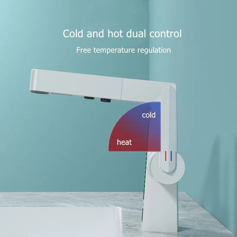 Nuovo rubinetto con Display digitale intelligente lavabo per uso domestico maniglia rotante Display a temperatura regolabile rubinetto freddo e caldo