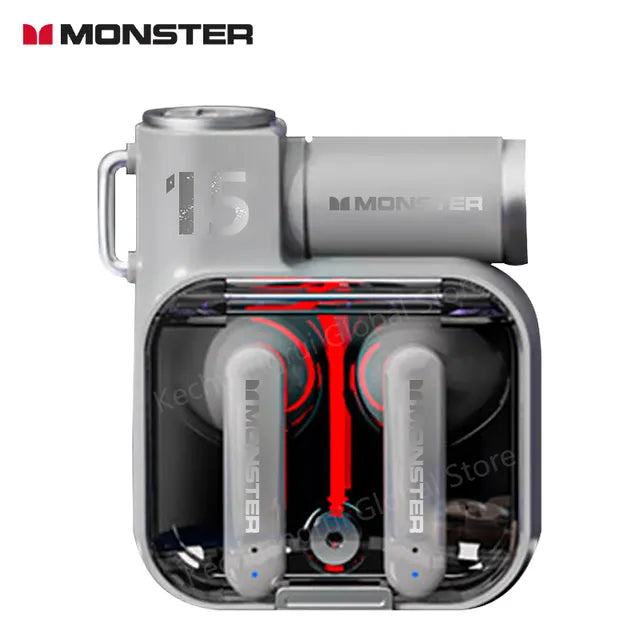 Original Monster XKT15 Wireless Bluetooth 5.3 Earphones TWS Gaming Earbuds RGB Flip Cover Design Headset Low Latency 2023 New