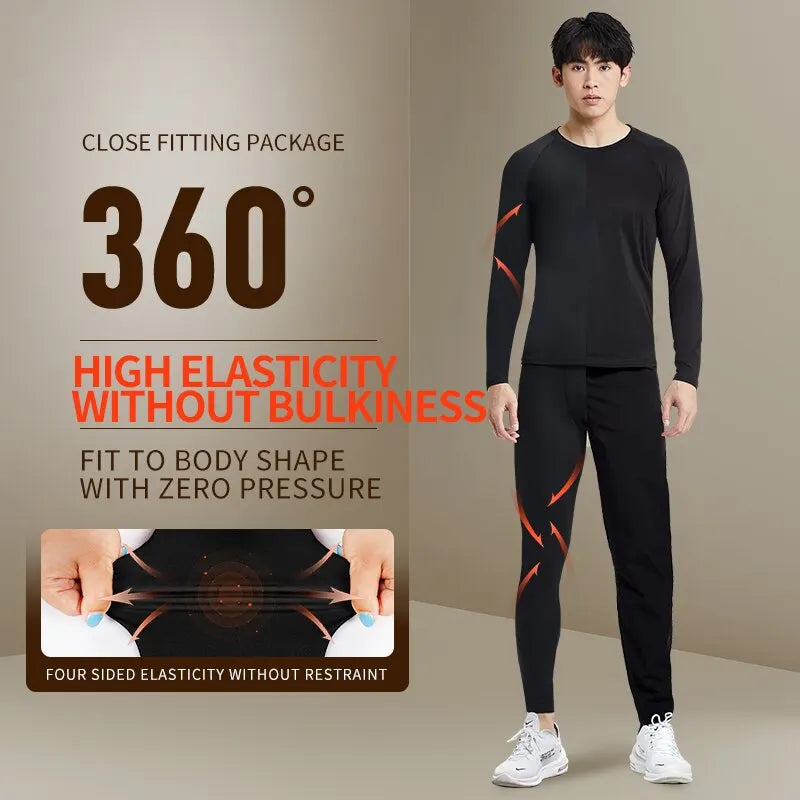 High elasticity autumn and winter thickened plush men's warm pants, tight pant tight sports pants