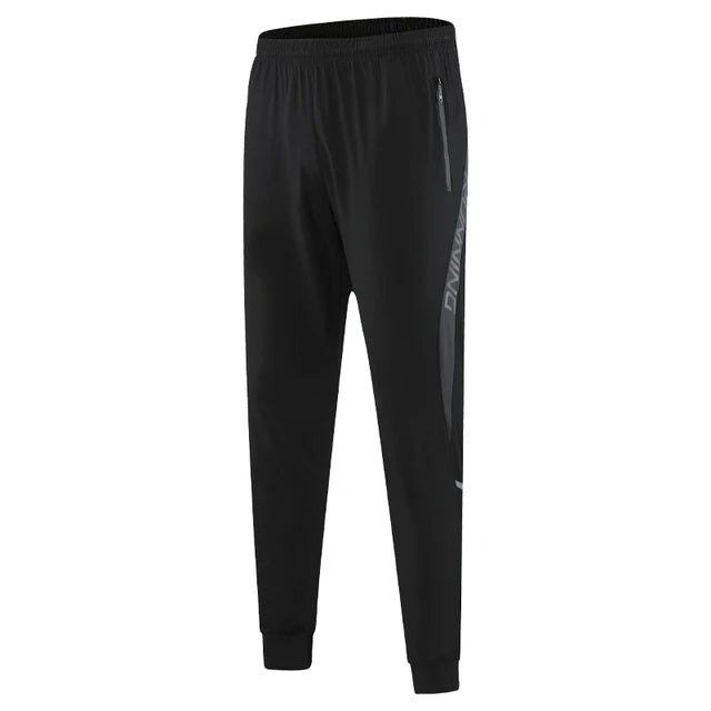 Pantaloni sportivi da uomo tasche con cerniera allenamento pantaloni da Bodybuilding Quick Dry Fitness Running pantaloni lunghi stampa di lettere pantaloni sportivi da palestra