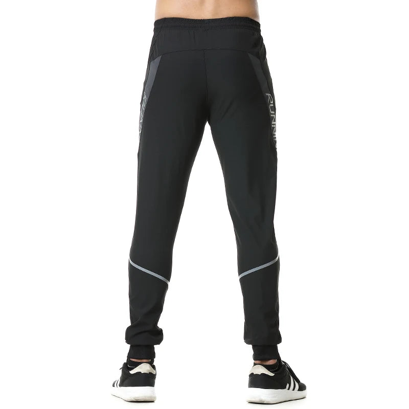 Men's Sweatpants Zipper Pockets Workout Bodybuilding Pants Quick Dry Fitness Running Long Pants Letter Print Gym Sweatpants