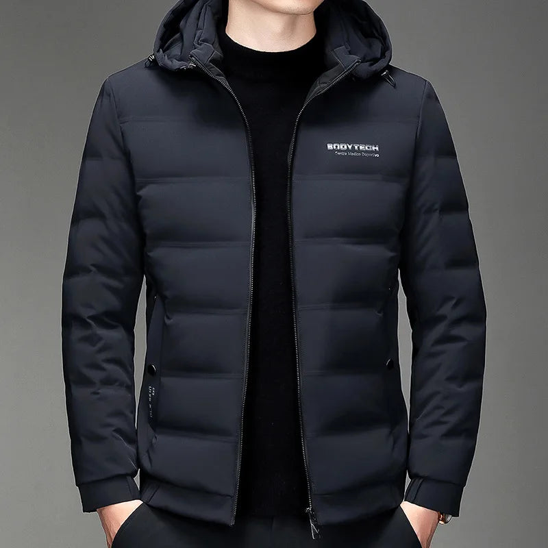 Men's Down Jacket, New Fashion Casual Hooded Thicken Warm Work Winter Top