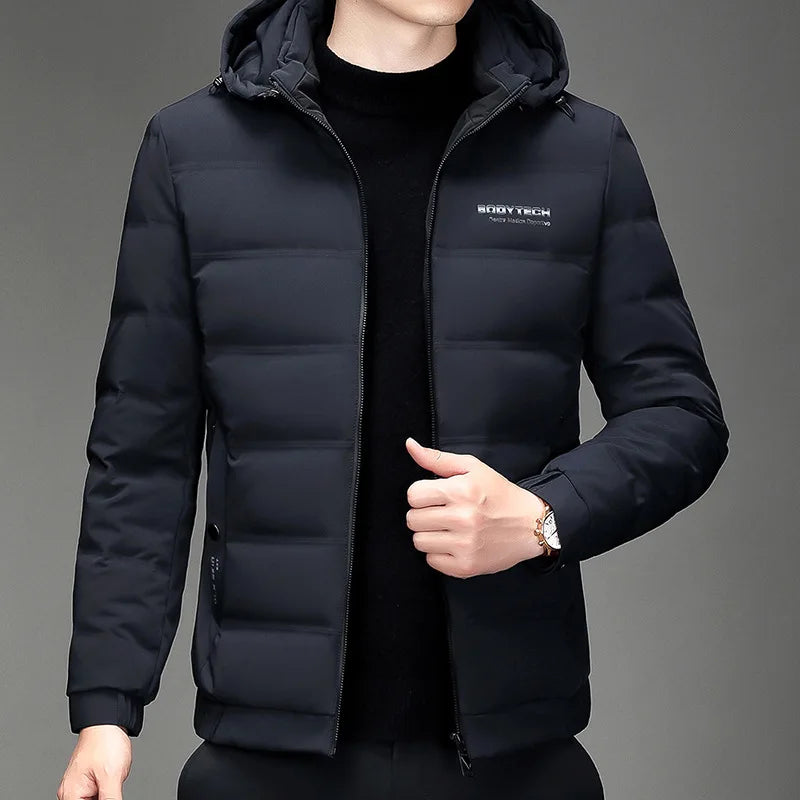 Men's Down Jacket, New Fashion Casual Hooded Thicken Warm Work Winter Top