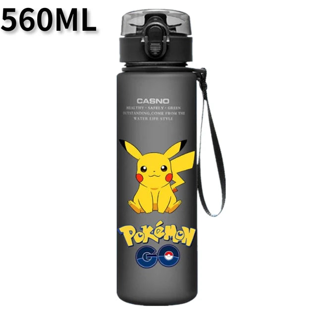 Pokemon 560ML tazza d'acqua Anime portatile carino Pikachu plastica cartone animato sport all'aria aperta bottiglia d'acqua di grande capacità regali