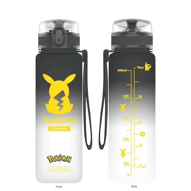 Pokemon 560ML tazza d'acqua Anime portatile carino Pikachu plastica cartone animato sport all'aria aperta bottiglia d'acqua di grande capacità regali