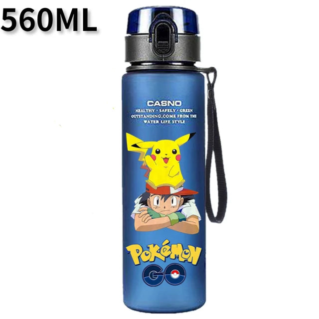 Pokemon 560ML tazza d'acqua Anime portatile carino Pikachu plastica cartone animato sport all'aria aperta bottiglia d'acqua di grande capacità regali